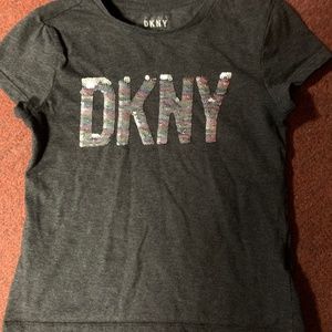 DKNY girls size 7 grey tee